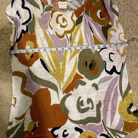 Rachel Zoe 100% linen cap‎ sleeve shirt tail top size M BIN P - Picture 4 of 6